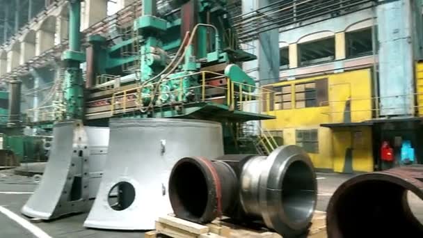 Fabriek Voor Productie Van Turbines Voor Centrales Enorme Turbine Fabriek — Stockvideo