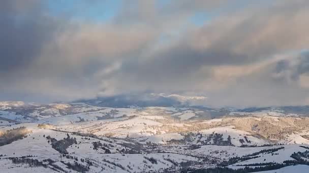 Hemel Bergen Time Lapse Hemel Tijdspanne Van Sneeuw Bergen Dramatische — Stockvideo