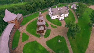 baturin kale, kale Baturin Kalesi nehrinde Seim, ahşap tahkimatı, Baturin kale - Baturin, Ukrayna, kalede havadan görünümü 1625 yılında Seim Nehri'nin kıyısında inşa