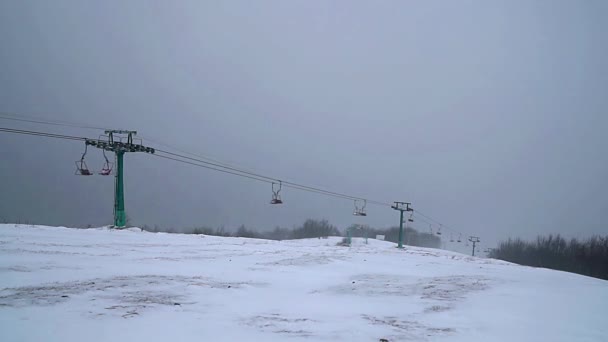 Ski Lift Mountains Sky Mountains Sky Snow Mountains Dramatic Sky — Stock Video