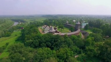 baturin kale, kale Baturin Kalesi nehrinde Seim, ahşap tahkimatı, Baturin kale - Baturin, Ukrayna, kalede havadan görünümü 1625 yılında Seim Nehri'nin kıyısında inşa