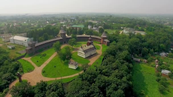 Luftaufnahme Der Baturin Festung Zitadelle Der Baturin Festung Fluss Seim — Stockvideo
