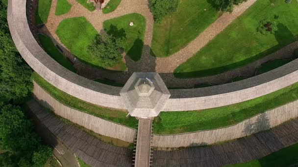 Torre Nella Fortezza Baturyn Veduta Aerea Veduta Aerea Della Fortezza — Video Stock