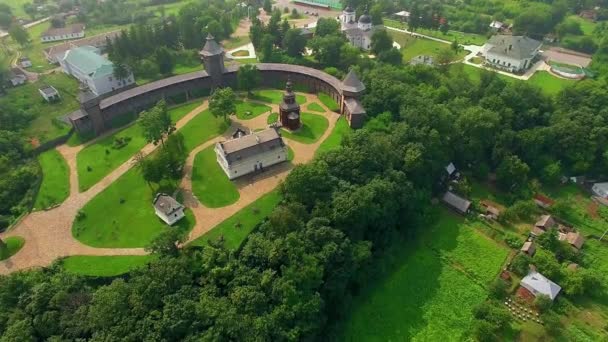 Luftaufnahme Der Baturin Festung Zitadelle Der Baturin Festung Fluss Seim — Stockvideo