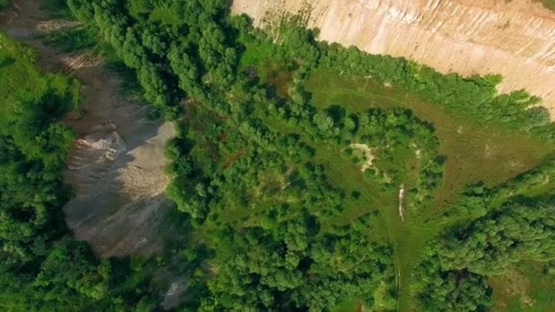 Letecký Pohled Starou Křída Lomu Oblast Kde Písku Dobývání Letecký — Stock video