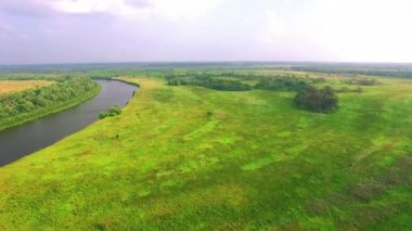 Sunrise gündoğumu nehir, göller üzerinde gündoğumu mistik göl üzerinde güneş, sis, gündoğumu, Nehri'nin havadan görünümü ile gündoğumu havadan görünümü üzerinde havadan görünümü üzerinde sel meadows, havadan görünümü