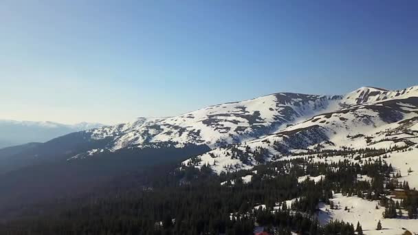 Vista Aerea Delle Montagne Invernali Paesaggio Invernale Veduta Aerea Delle — Video Stock
