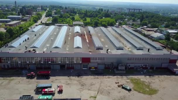 Fabrika Dükkanların Havadan Görünümü Büyük Bir Endüstriyel Kompleks Hava Görüntüleri — Stok video