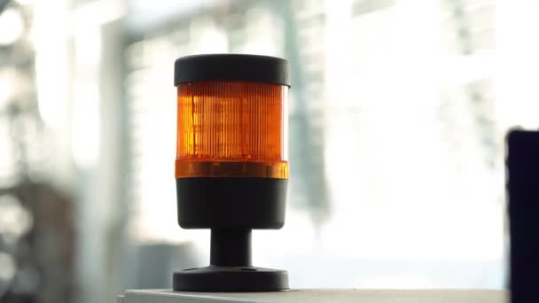 Orange Emergency Light Factory Orange Flashing Beacon Warning Light Alarm — Stock Video