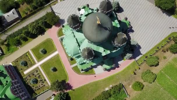 Luftaufnahme Des Panteleimon Klosters Feofania Des Panteleimon Klosters Kyiv Luftaufnahme — Stockvideo