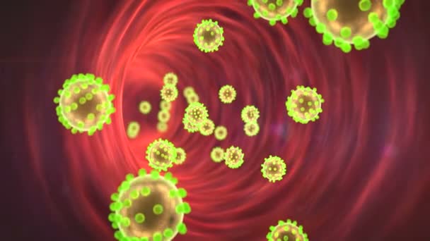 Coronavírus Atacar Leucócito Dentro Vaso Glóbulos Leucócitos Sangue Streaming Renderização — Vídeo de Stock