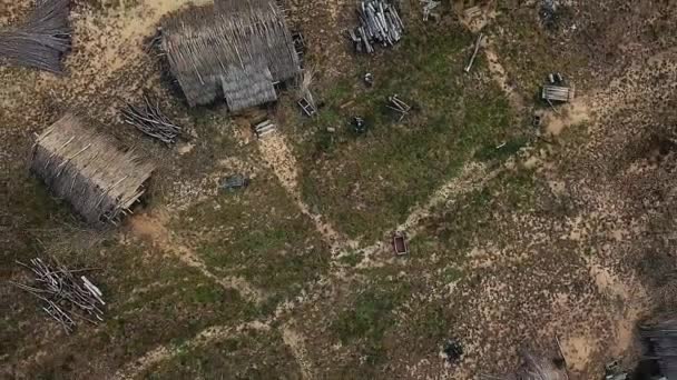 Vue Dessus Vieille Ferme Abandonnée Soirée Dans Vieux Village Village — Video