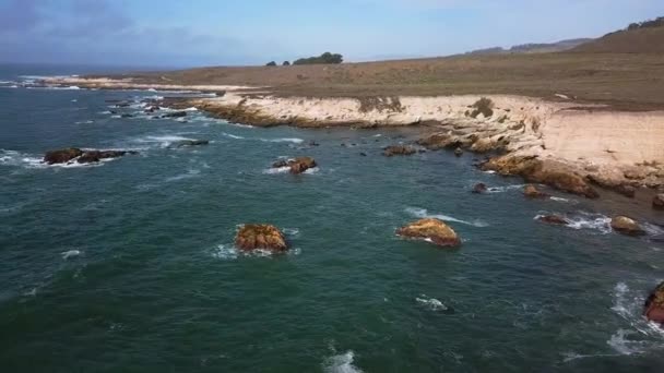 Vista Aerea Della Costa Rocciosa Dell Oceano Pacifico Costa Dell — Video Stock