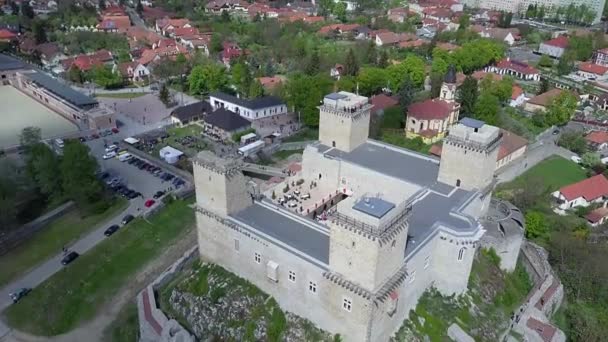 Flygbild Över Fästningen Diosgyor Miskolc Flygvideo Visar Slottet Diosgyornear Miskolc — Stockvideo