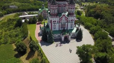 Feofania Panteleimon manastırının havadan görünümü, Kiev Panteleimon manastır, Kiev St Panteleimon Katedrali Havadan görünümü