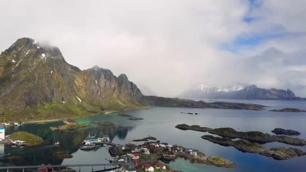 Vue Aérienne Svolvaer Norvège Svolvaer Vue Aérienne Ville Norvégienne Cabanes — Video