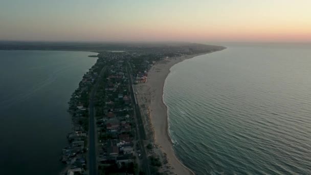 Воздушный Вид Железную Дорогу Между Двумя Морями Воздушный Вид Железную — стоковое видео