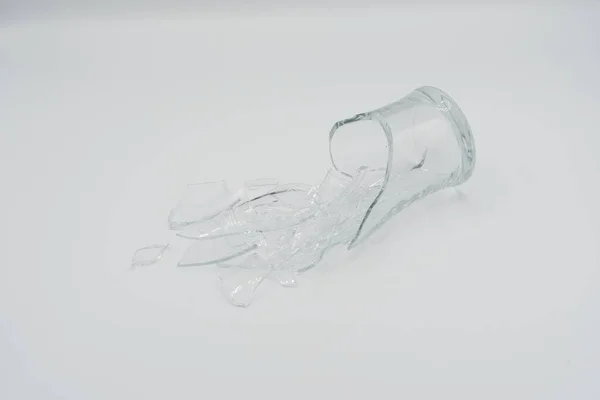 Broken Beer Glass White Background — Stock Photo, Image