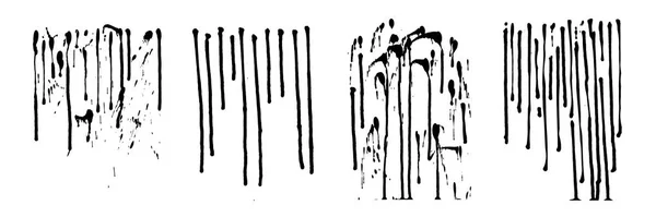 Gotas Vectoriales Tinta Negra Líneas Verticales Gotas Salpicaduras Diferente Tamaño — Archivo Imágenes Vectoriales