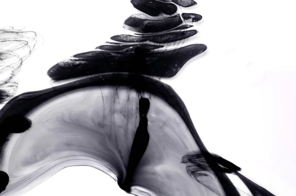 Karışık Mürekkep Arka Plan Siyah Beyaz Doku Dokulu Fırça Darbeleri — Stok fotoğraf