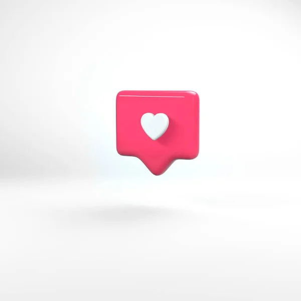 Render en negrita 3d rosa. Aspecto plástico brillante brillante. Fondo blanco con sombras. Crecimiento de la cuenta, interacción y conexión de las personas, problema de adicción a Internet. Vida digital y emociones . —  Fotos de Stock