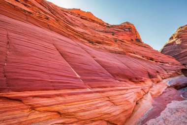 Dalga, Arizona, Kanyon Kaya oluşumu. Vermillion Cliffs, Paria Canyon State Park, ABD.