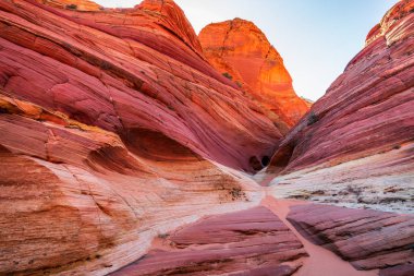 Dalga, Arizona, Kanyon Kaya oluşumu. Vermillion Cliffs, Paria Canyon State Park, ABD.