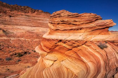Dalga, Arizona, Kanyon Kaya oluşumu. Vermillion Cliffs, Paria Canyon State Park, ABD.