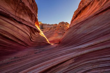 Dalga, Arizona, Kanyon Kaya oluşumu. Vermillion Cliffs, Paria Canyon State Park, ABD.