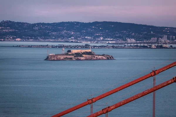 Famoso Puente Golden Gate Disparado Hora Mágica Del Crepúsculo San — Foto de Stock