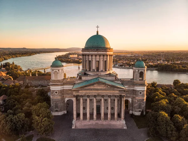 Esztergomi Bazilika Egy Egyházi Bazilika Esztergom Magyarország Esztergom Budapesti Főegyházmegyében — Stock Fotó