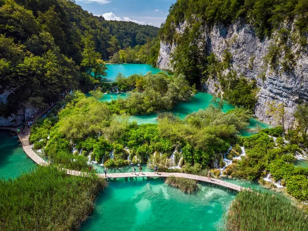 Several Waterfalls One Most Astonishing Plitvice Lakes Croatia Truly Virgin — Stock Photo, Image