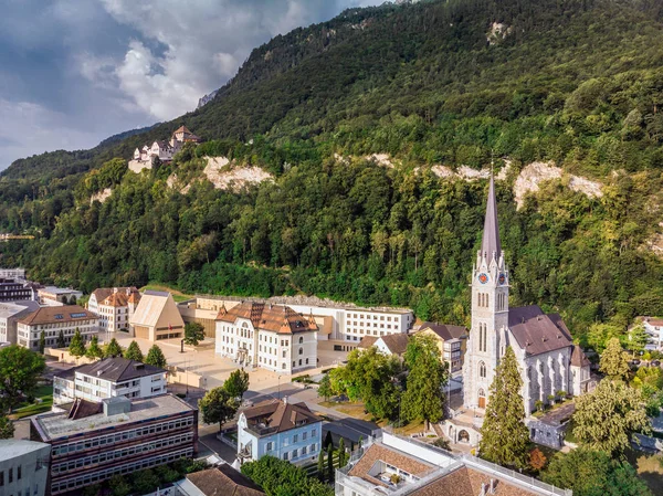 Vaduz Liechtenstein Capital Aerial View Drone — Stock Photo, Image