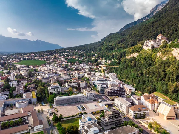 Vaduz Liechtenstein Vista Aérea Capital Drone — Fotografia de Stock