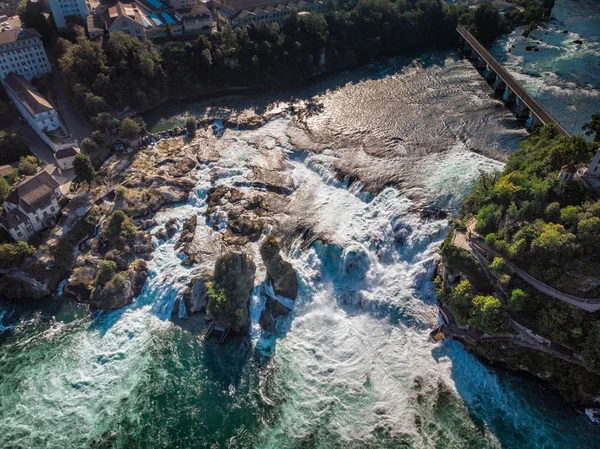 Rhine Falls Rheinfall Waterfalls Schloss Laufen Castle Neuhausen Schaffhausen Canton — Stock Photo, Image