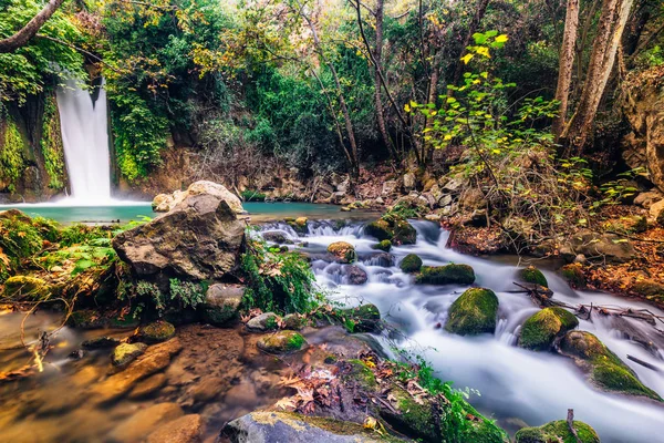 Waterfall Banias táj — Stock Fotó