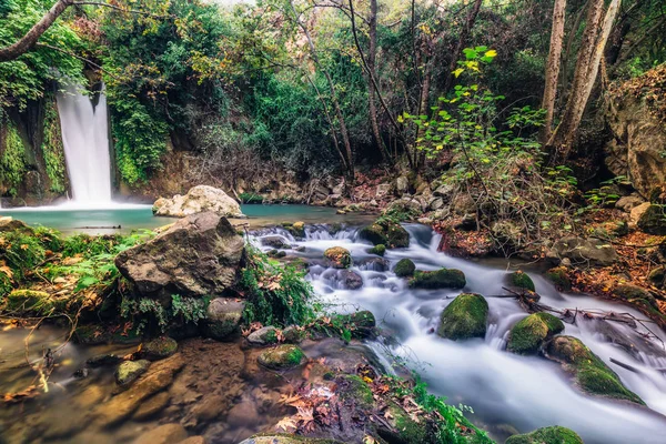 Waterfall Banias táj — Stock Fotó