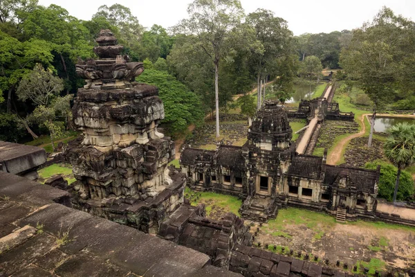 Pohled Vrcholu Zříceniny Chrámu Angkor Wat Siem Reap Kambodža — Stock fotografie