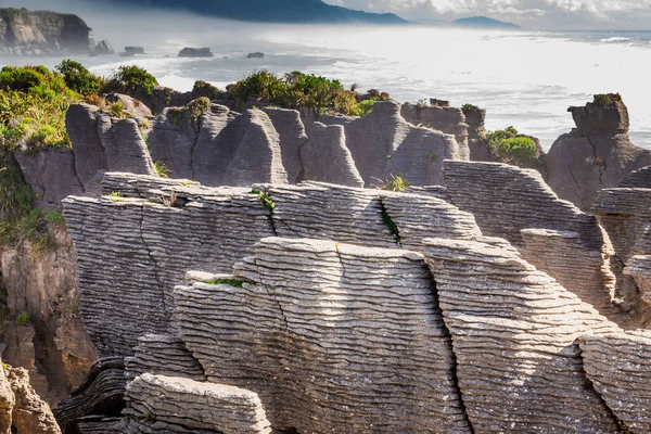 Punakaiki Pancake Rocks Parque Nacional Paparoa Costa Oeste Isla Sur — Foto de Stock
