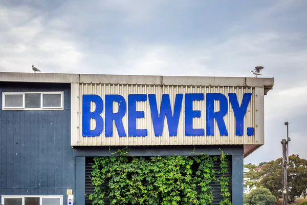 Velha Cervejaria Enferrujada Assina Oamaru Ilha Sul Nova Zelândia Omaru — Fotografia de Stock