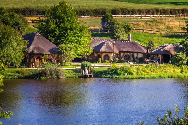 Hobbiton Landscape New Zealand Place Hobbits Live Holes — Stock Photo, Image