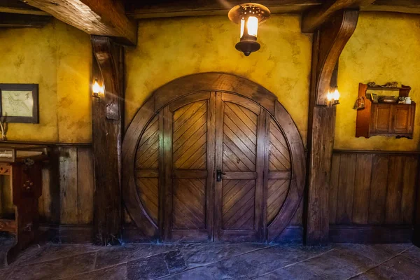 Interior Taberna Dragão Verde Hobbiton Nova Zelândia Lugar Onde Hobbits — Fotografia de Stock