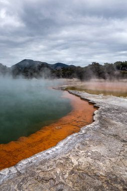 Wai-O-Tapu 'da şampanya havuzu termal harikalar diyarı, Rotorua, Yeni Zelanda.