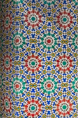 Fas, Fas 'taki Fas Kralı' nın sarayındaki mozaik duvarı..