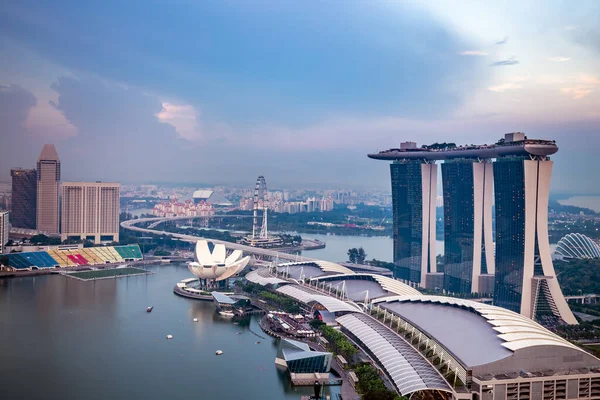 Vista Sobre Marina Bay Sands Hotel Gardens Bay Artscience Museum — Foto de Stock