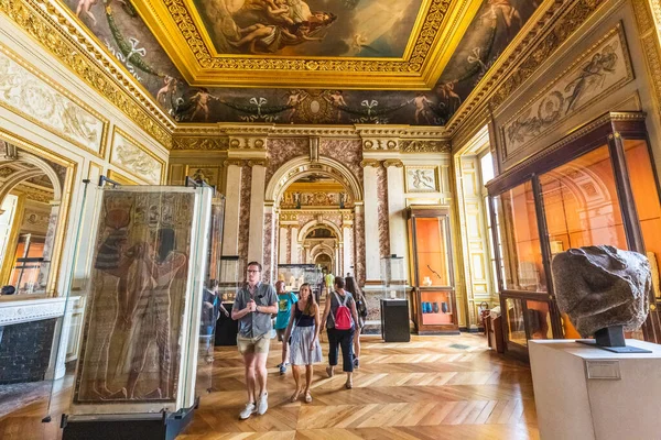 Interior Del Museo Del Louvre París Estatuas Pinturas París Francia — Foto de Stock