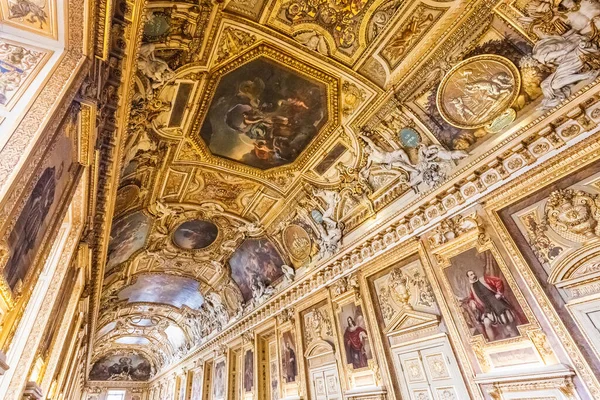 Interior Del Museo Del Louvre París Estatuas Pinturas París Francia — Foto de Stock