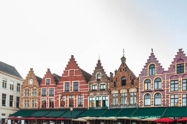 Typisch Flämische Häuser Grote Markt Oder Marktplatz Zentrum Von Brügge — Stockfoto