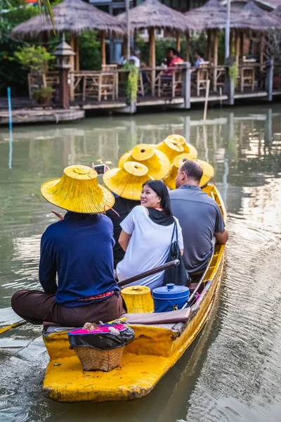 Famoso Mercado Flotante Pattaya Que Cuenta Con Botes Remos Tradicionales — Foto de Stock