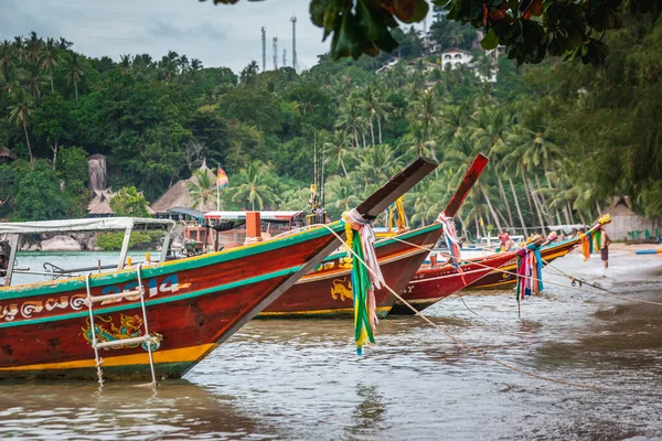 Long Tail Boats Beach Thailand Phuket Thailand December 2017 — Stock Photo, Image